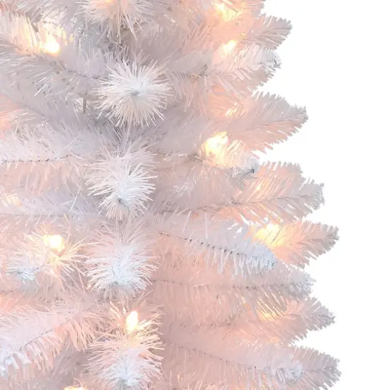 3ft. Pre-Lit White Artificial Christmas Tree in Burlap Base, Clear Lights {4}
