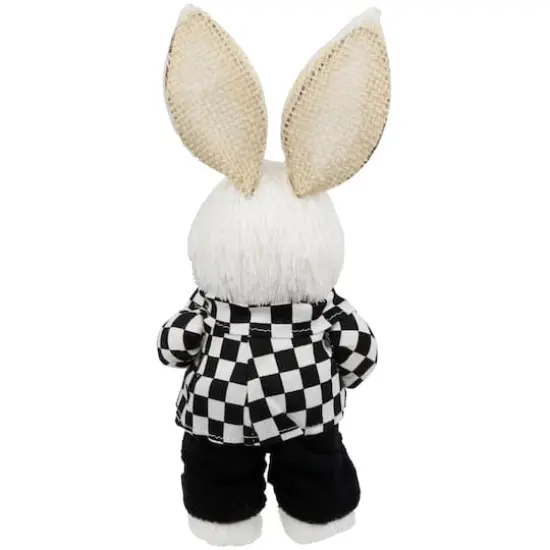 10" Boy Easter Rabbit Figurine in Checkered Jacket {7}