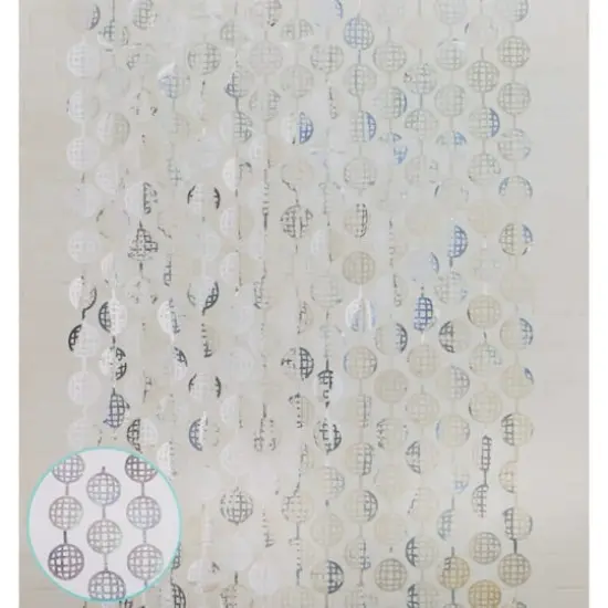6.5ft. Silver Holographic Disco Ball Fringe Curtain by Celebrate It&trade; {1}