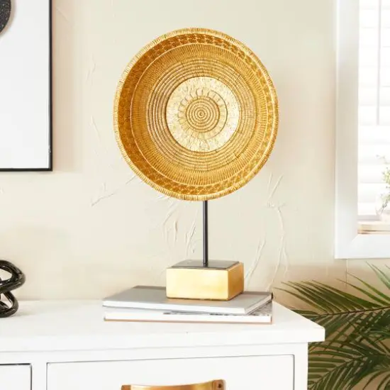 Gold Polystone Glam Sculpture, 20" x 13" x 6" {9}