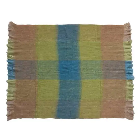 Hello Honey&reg; Multicolor Plaid Woven Fabric Throw Blanket {7}