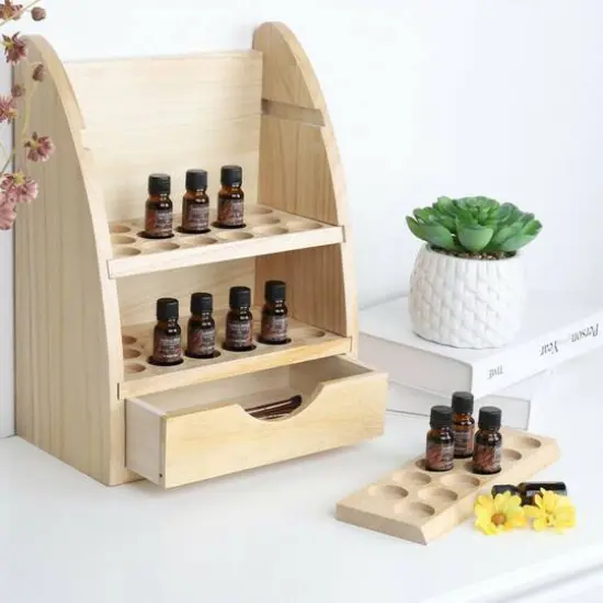 NEX&trade; 15" Essential Oils 45-Slot Storage Rack Brown {6}