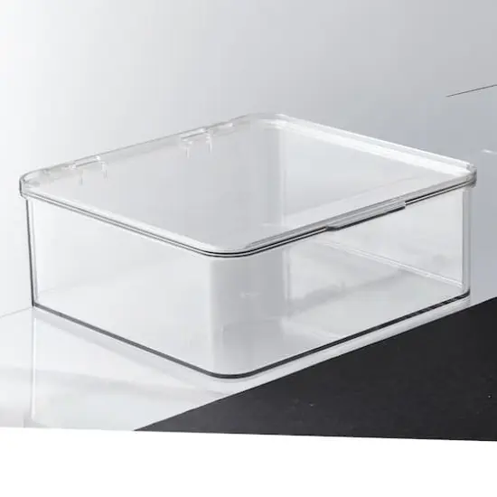 Small Clear Stacking Plastic Case with Hinged Lid by Simply Tidy&reg; {9}