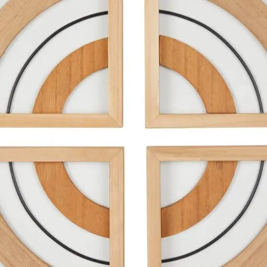 Brown Wood Geometric Wall D&eacute;cor Set {5}