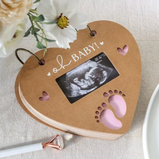 Kate Aspen&reg; Kraft Heart Baby Shower Keepsake Book {3}