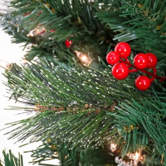 9ft. Pre-lit Artificial Meadowlark Pencil Hinged Tree, Clear Lights {5}