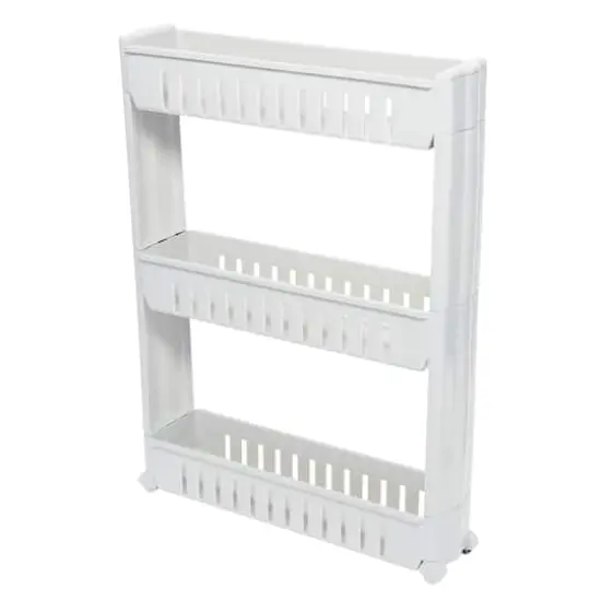 Simplify 3-Tier Slim Slide-Out Storage Cart White {1}