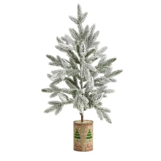 2.5ft. Unlit Flocked Christmas Artificial Christmas Tree {1}