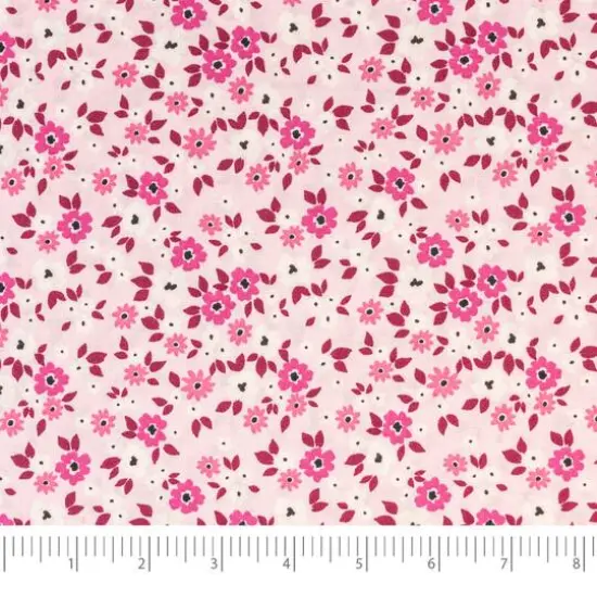SINGER Mini Floral Pink Cotton Fabric {1}