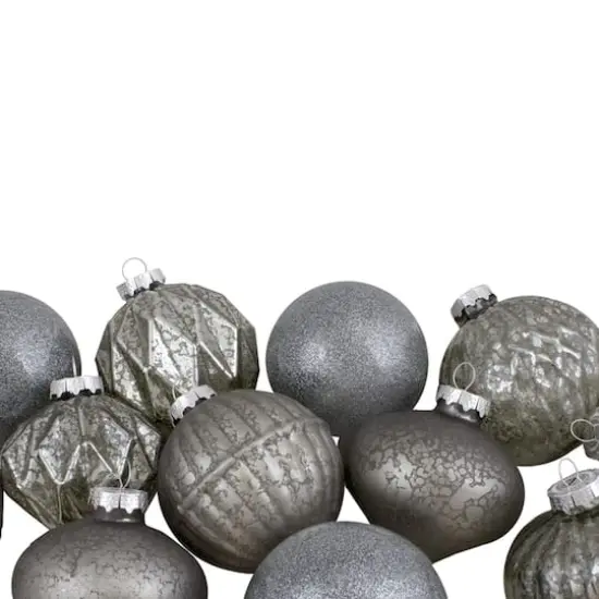 12ct. 3" Neutral Tone Finial & Glass Ball Christmas Ornaments {4}