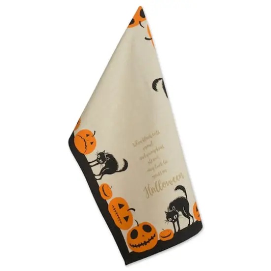 DII® Assorted Jack-O'-Lantern Halloween Printed Dishtowel Set {9}