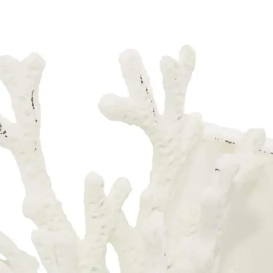 7" Coral Metal Bookend Set White {6}