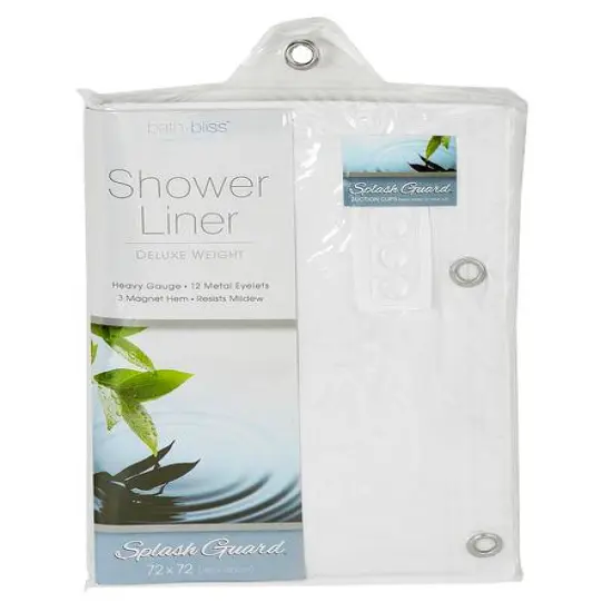 Bath Bliss Splash Guard Shower Liner White {7}