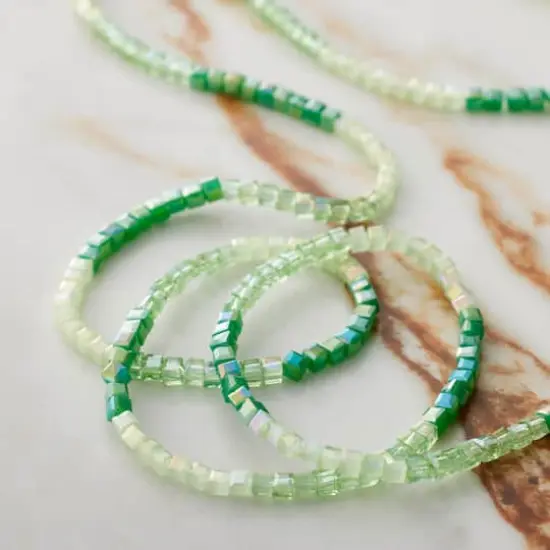 Green Ombre Faceted Glass Cube Beads, 2mm by Bead Landing&trade; {3}