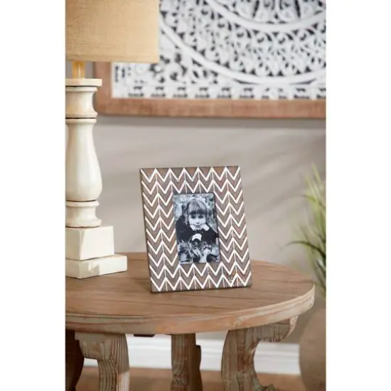 2 Pack Brown & White Chevron Modern 8" x 9" Frame {8}
