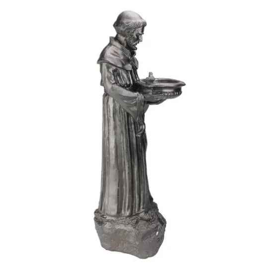 24" St. Francis of Assisi Bird Feeder Garden Statue {3}