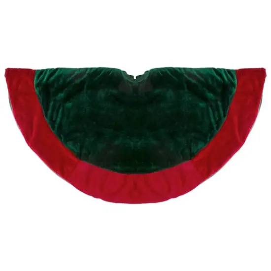 26" Green & Red Velveteen Tree Skirt {3}