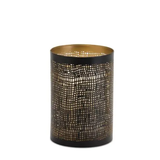 Abstract Punched Metal Candle Holder Set {4}