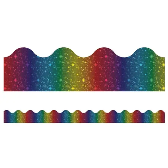 Carson Dellosa Education® Sparkle & Shine Rainbow Foil Scalloped Border Set, 234ft. {3}