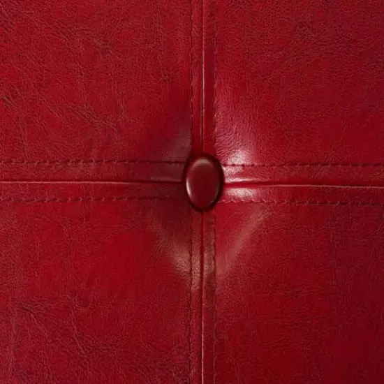 Simplify Faux Leather Folding Storage Ottoman Cube Red {10}