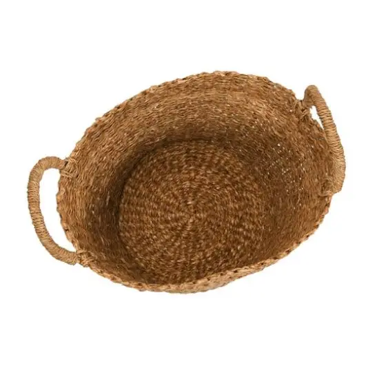 Hello Honey&reg; Natural Handwoven Bankuan Basket with Braided Handles Set {2}
