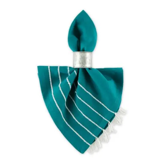 DII&reg; Striped Tassel Napkins, 4ct. Teal {7}