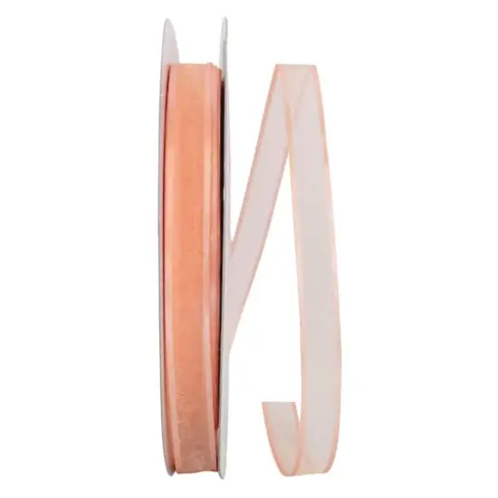 JAM Paper 5/8" x 100yd. Sheer Satin Edge Ribbon Peach {1}