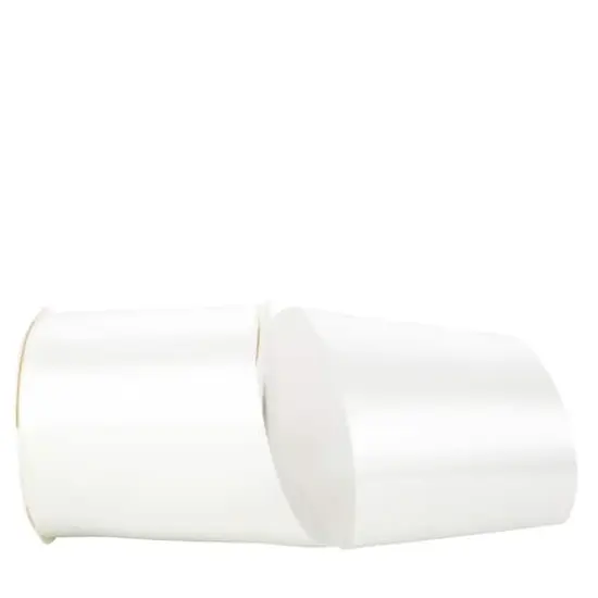JAM Paper 4" x 50yd. Satin Allure Single Face Ribbon White {1}