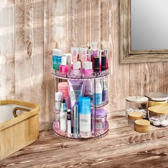 Sorbus Purple Rotating Makeup Organizer {4}