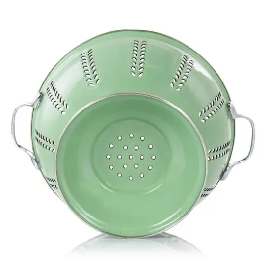Gibson Home Plaza Cafe Green 4 Quart Enamel Colander {5}