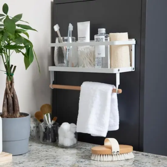 Household Essentials 12" Metal Spice Rack with Paper Towel Holder White {3}