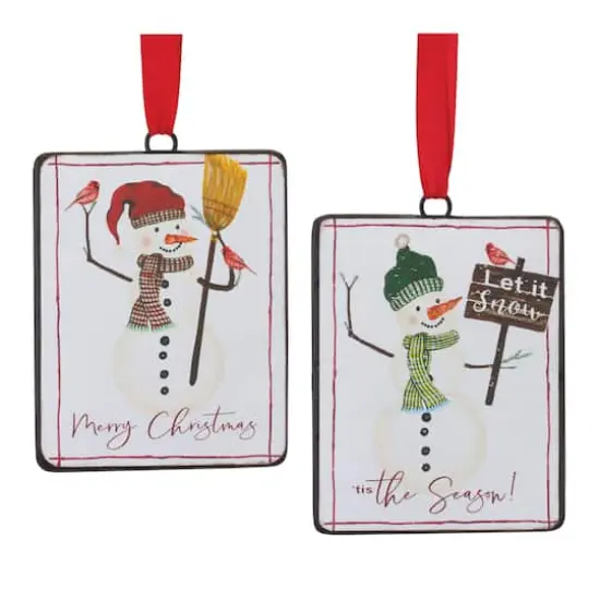 Metal Snowman Sentiment Ornament Set {3}