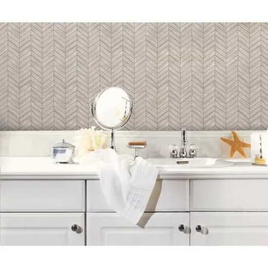 RoomMates Chevron Distressed Wood Backsplash StickTiles&reg; {5}