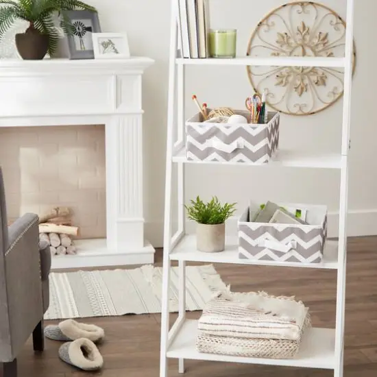 DII&reg; 11" Gray Chevron Square Bin Set, 2ct. {4}