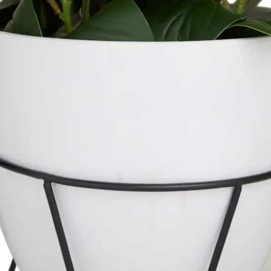 17" White Contemporary Artificial Foliage {4}