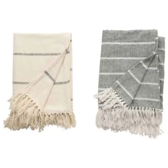 Hello Honey&reg; Striped Brushed Cotton Throw Blanket Set {1}