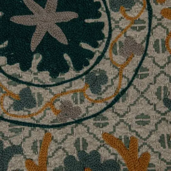 Hello Honey® Blue Multicolor Floral Stonewashed Printed Hand Embroidered Cotton Voile Throw {7}