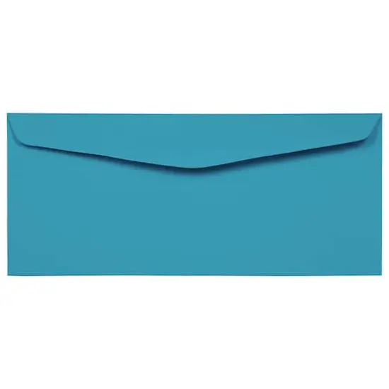 JAM Paper 4" x 9.5" Colored Business Window Envelopes, 50ct. Blue Recycled {4}