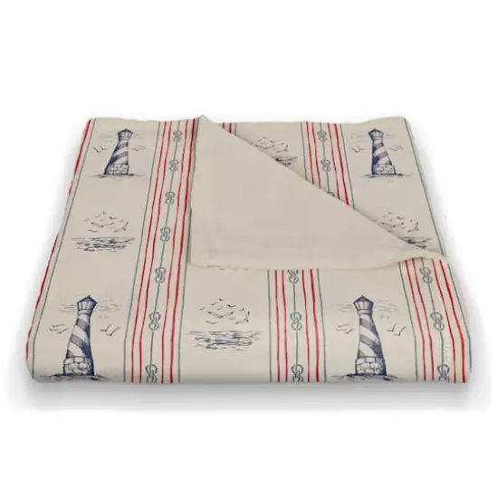 Nautical Lighthouses Coral Fleece Blanket {3}