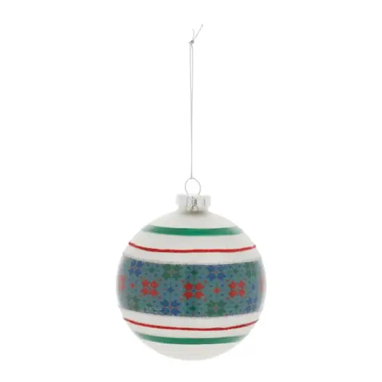 4" Stripe Patterened Glass Ball Ornaments, 6ct. {4}