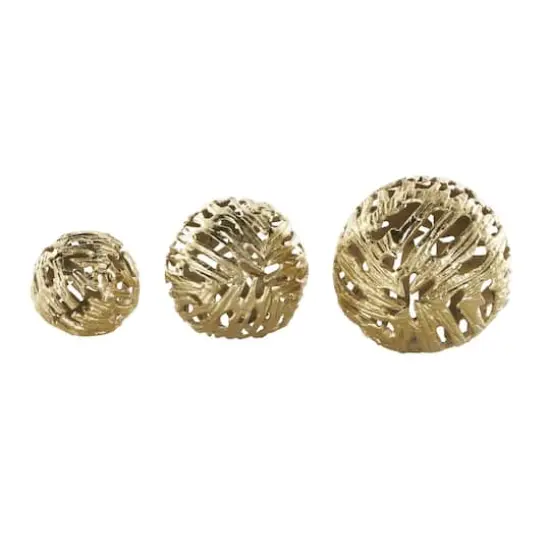Aluminum Metallic Abstract Cutout Orbs Set Gold {1}