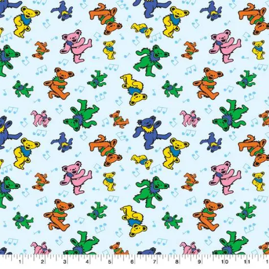Warner Grateful Dead Bear Tunes Packed Cotton Fabric {1}