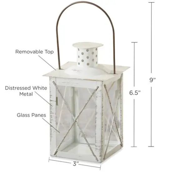 Kate Aspen&reg; Medium Luminous White Lantern Tea Light Holder {8}