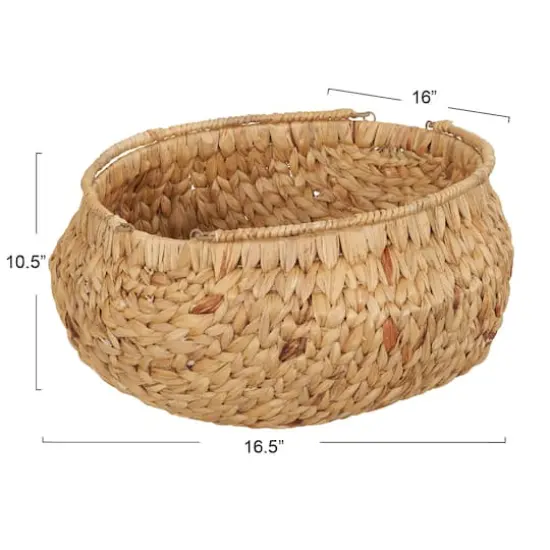 Household Essentials Round Woven Basket with Handles {4}