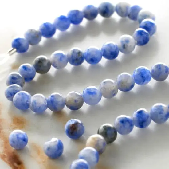 Blue Spotted Sodalite Stone Round Beads by Bead Landing&reg;, 4mm {3}