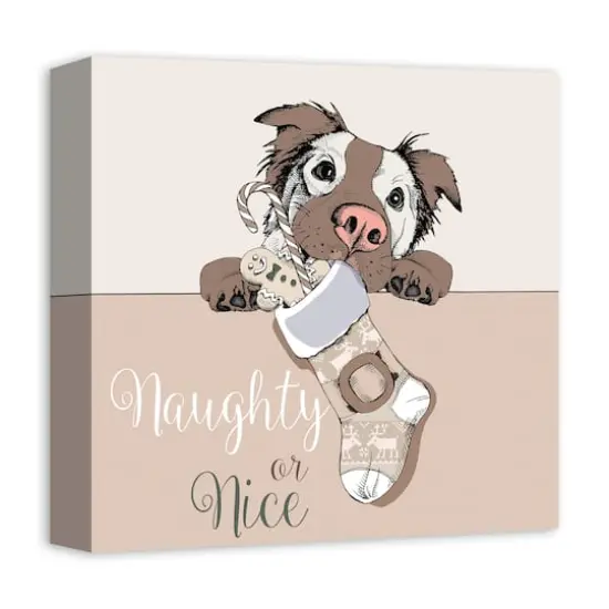 Christmas Dog Canvas Wall Art {3}
