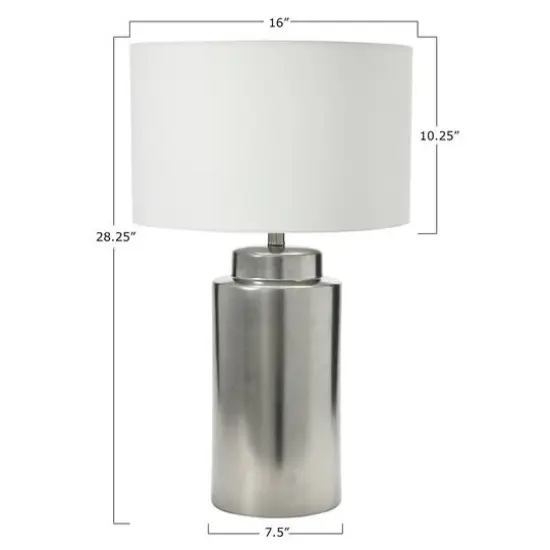 Hello Honey&reg; 28" Silver Metallic Stoneware Table Lamp {9}