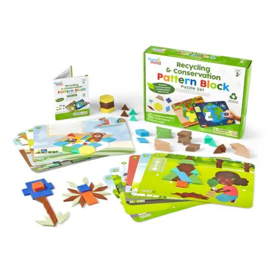 Hand2mind® Recycling & Conservation Pattern Block Puzzle Set {3}