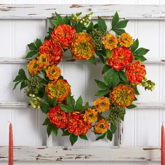 24&rdquo; Peony and Mum Wreath {5}