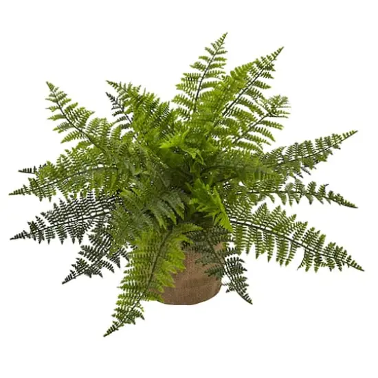 15" Ruffle Fern Bush with Burlap Base, 2ct. {3}